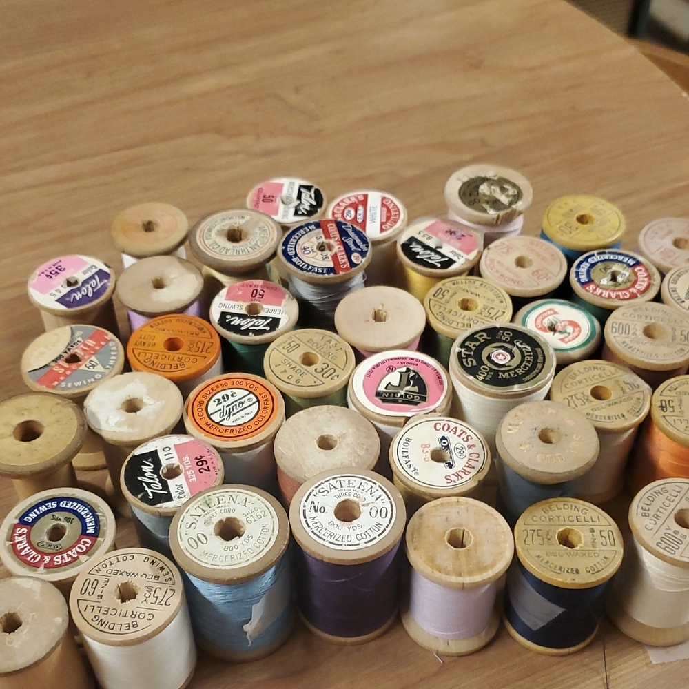 Vintage Wooden Thread Spools Collection